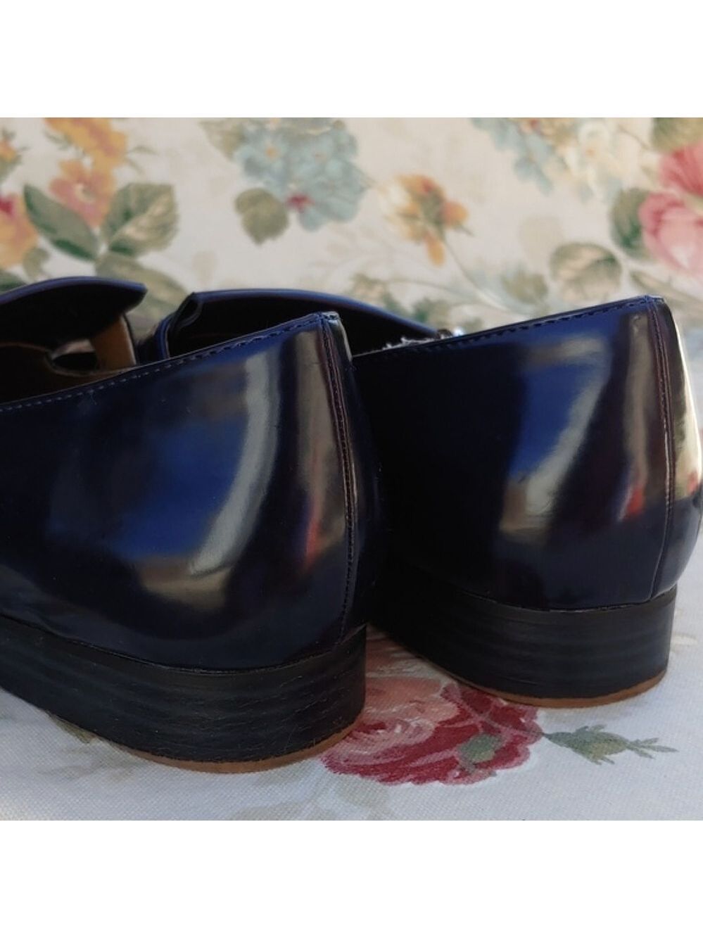 Zara TRF Navy Blue Loafer Shoes with Fringe and Buckle Women's US 9 EU 40 - Picture 7 of 16